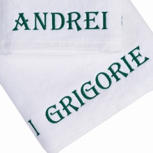 Set 2 Prosoape baie Brodate Alb cu broderie color, Nume, bumbac 100% - Img 12