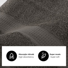 Set 4 Prosoape Fata 50x100cm 100% bumbac 500 g/mp, premium, Gri - Img 2