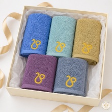 Set 5 prosoape de mâini și bucătărie cu broderie Leu 30 × 50 cm, 400 g/m² - Img 3