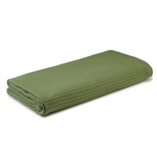 Cuvertură Pled tip Spic Verde – 240 × 240 cm, 100% bumbac, 300 g/mp