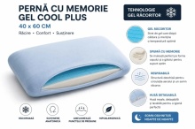 Perna cu memorie Gel Cool Plus 40×60 cm