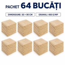 Set 64 prosoape economice 50×90 cm, 400 g/mp – Gama Practic-Bej