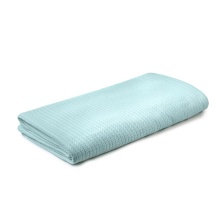 Cuvertură Pled tip Spic Aqua – 240 × 240 cm, 100% bumbac, 300 g/mp