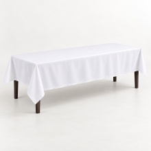Față de masă din satén alb 300 × 150 cm, 160 g/m², 80% bumbac