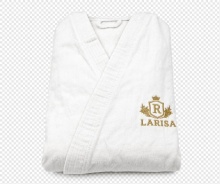 Halat de Baie Alb Brodat - Larisa