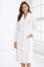 Set 10 Halate de baie BRODERIE GRATUITA cu o initiala, hotelier alb 400 g/mp – bumbac 100% | Made in Green OEKO-TEX