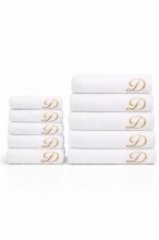 Set 24 prosoape cu inițială brodată GRATUITĂ - 680 g/m² GROASE– Alb Optic- (12buc×50×90 cm + 12buc×70×140 cm) - Img 2