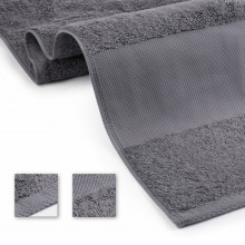 Set 4 Prosoape baie pentru brodat, Bumbac 100%, 70x140cm - 700g/mp-gri - Img 3