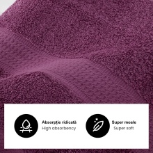 Set 4 Prosoape Fata 50x100cm 100% bumbac 500 g/mp, premium, Mov