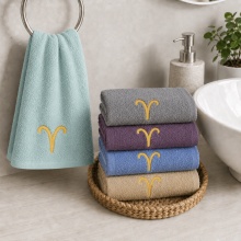 Set 5 prosoape de mâini și bucătărie cu broderie Berbec 30 × 50 cm, 400 g/m² - Img 3