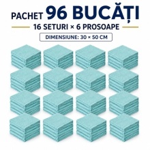 Set 96 prosoape de mână Gama Practic, 30 × 50 cm, 100% bumbac – protecția muncii, parastase și uz profesional-Aqua