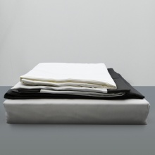 Lenjerie din matase sintetica ,pat dublu,6 piese, Alb+Gri - M02 - Img 2