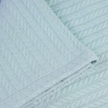 Cuvertură Pled tip Spic Aqua – 240 × 240 cm, 100% bumbac, 300 g/mp - Img 2