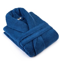 Halat de baie PREMIUM din bumbac 100%, fir zero twist, 360 g/mp – moale, ușor și absorbant Bleumarin - Img 2