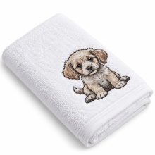 Prosop baie BroderieCatelus, bumbac 100%, alb, 70x140cm - 680gr/mp (Copy 1)