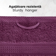 Set 4 Prosoape Fata 50x100cm 100% bumbac 500 g/mp, premium, Mov - Img 2