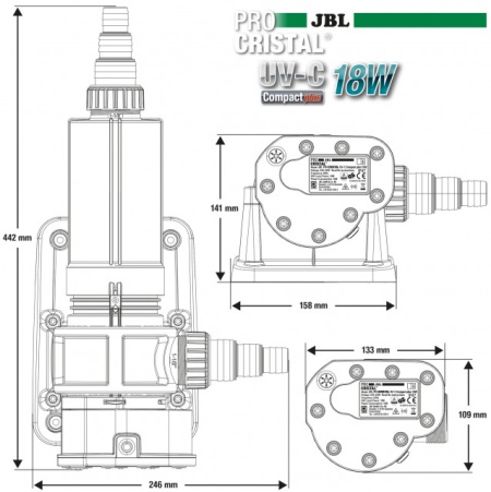 Sterilizator pentru acvariu, JBL ProCristal Compact plus UV-C 18 W - Img 4