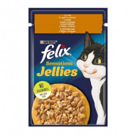 Hrana umeda pentru pisici, Felix Sensations Pui în Aspic cu morcov, 26x 85g