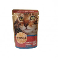 Hrana umeda pentru pisici, Petkult Cat, Sterilised cu Ton, 100G
