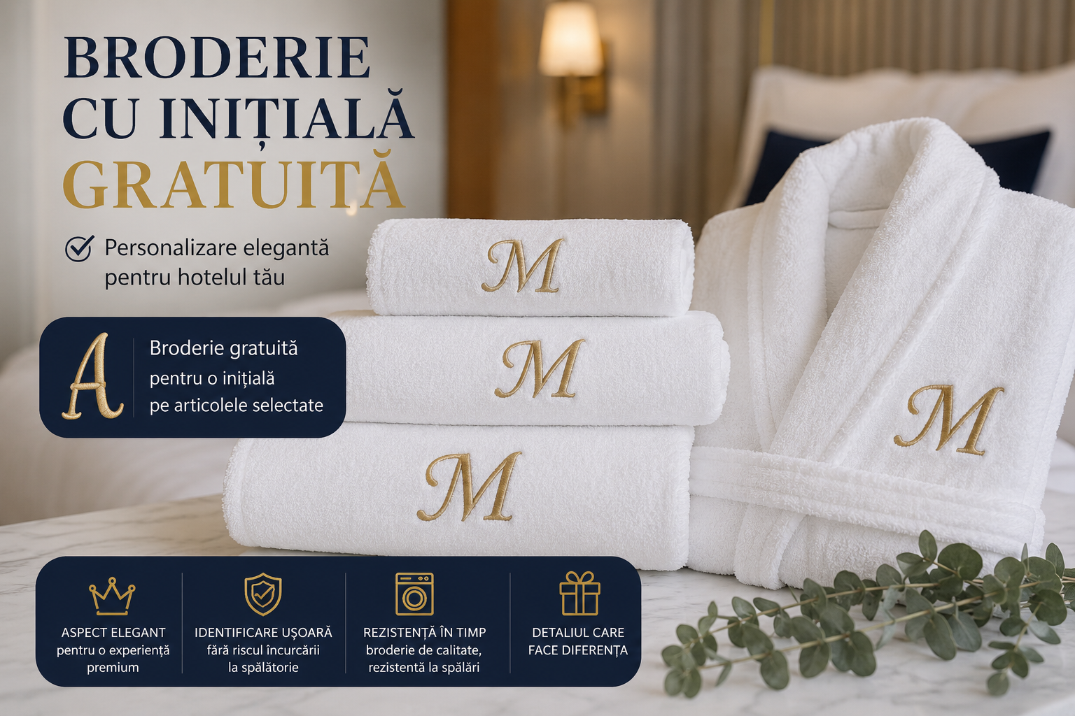 Prosoape și Textile HORECA Brodate: 7 Motive Pentru Care Hotelurile Aleg Personalizarea cu Logo