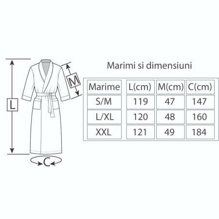 Halat de baie BRODAT PREMIUM din bumbac 100%, fir zero twist, 360 g/mp – moale, ușor și absorbant Bej - Img 3