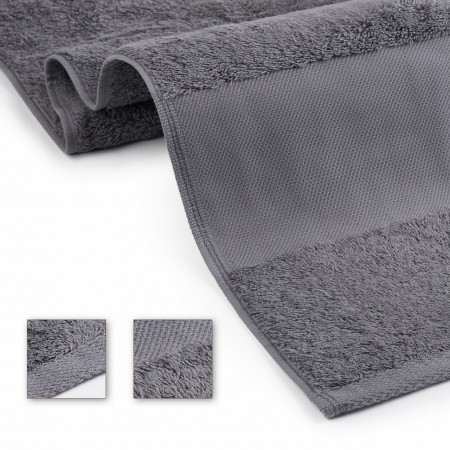Set 4 Prosoape baie pentru brodat, Bumbac 100%, 70x140cm - 700g/mp-gri - Img 3
