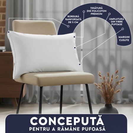 Pernă Hotel Collection Bedding – Set 2 bucăți, 50x60x10 cm - Img 3