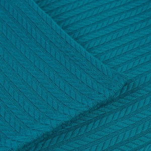 Cuvertură Pled tip Spic Turcoaz – 240 × 240 cm, 100% bumbac, 300 g/mp - Img 2