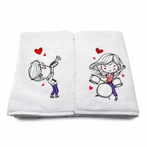Prosoape baie Brodate Model Copii 2, 2 x 70x140cm - 680gr/mp, bumbac 100%