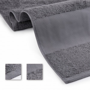 Set 4 Prosoape baie pentru brodat, Bumbac 100%, 70x140cm - 700g/mp-gri - Img 3
