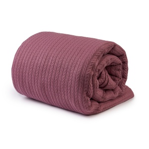 Cuvertură Pled tip Spic Bordo – 240 × 240 cm, 100% bumbac, 300 g/mp - Img 2