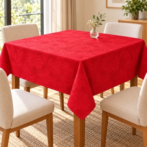 Față de masă Damasc Floral, roșie, 150 × 150 cm, 210 g/m² - Img 3