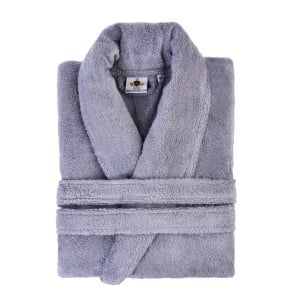 Halat de baie PREMIUM din bumbac 100%, fir zero twist, 360 g/mp – moale, ușor și absorbant GRI - Img 3