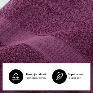 Prosop 100% bumbac 500 g/mp, premium, 50x100 cm -Mov - Img 2
