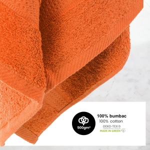 Prosop 100% bumbac 500 g/mp, premium, 50x100 cm -Portocaliu