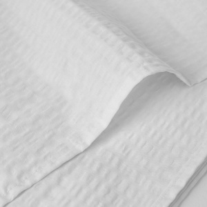 Set 10 lenjerii Single Crepon, 100% bumbac, 125 g/m², fără călcare, alb - Img 3