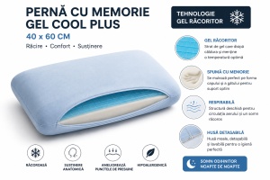 Perna cu memorie Gel Cool Plus 40×60 cm