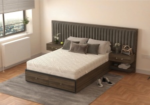 Saltea cu spuma poliuretanica Somnexpert Silver FORTE, 180x200, inaltime 20 cm, ortopedica, husa ioni argint lavabila, manere, fermitate mare