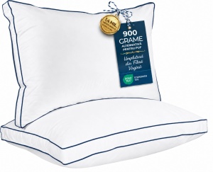 Set 2 perne Hotel Collection Bedding, 50 × 60 × 10 cm, cu paspoal bleumarin - Img 7