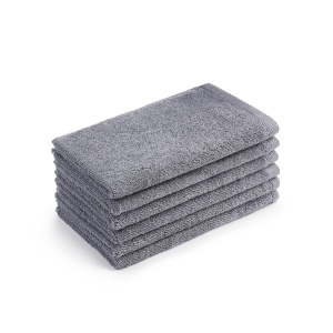 Set 6 prosoape de mâini gri, 30 × 50 cm, bumbac 100%, 600 g/m²