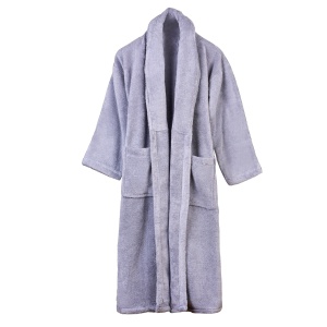 Halat de baie BRODAT PREMIUM din bumbac 100%, fir zero twist, 360 g/mp – moale, ușor și absorbant Gri - Img 5