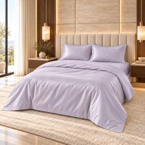 Lenjerie de Pat Satin – Hotel Supplier – 100% Bumbac Premium Satinat – 300 TC Lila