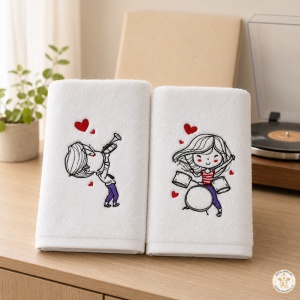 Prosoape baie Brodate Model Copii 2, 2 x 70x140cm - 680gr/mp, bumbac 100% - Img 4