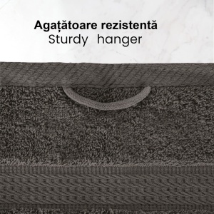 Set 4 Prosoape Fata 50x100cm 100% bumbac 500 g/mp, premium, Gri - Img 4