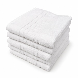 Set 5 prosoape albe HoReCa, 50 × 90 cm, 450g/mp cu model grecesc (2) - Img 2