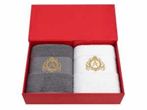 Set prosoape brodate de lux – Hotel Supplier | Monogramă Imperială -700g/mp