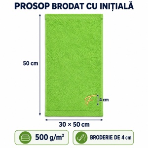 Prosop de mâini personalizat cu inițială brodată, 30 × 50 cm, bumbac 100%, 500 g/m² – 4 culori disponibile - Img 8