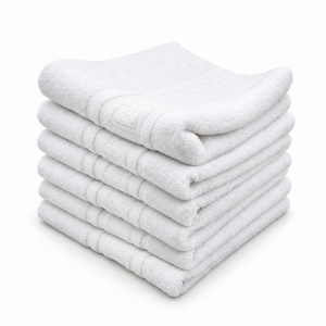 Set 6 prosoape albe HoReCa, 50 × 90 cm, 450g/mp cu model grecesc