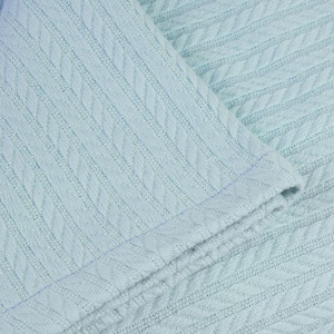 Cuvertură Pled tip Spic Aqua – 240 × 240 cm, 100% bumbac, 300 g/mp - Img 3