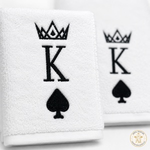 Set cadou pentru el – 2 prosoape de baie brodate King, alb, 680 g/m², 100% bumbac - Img 4